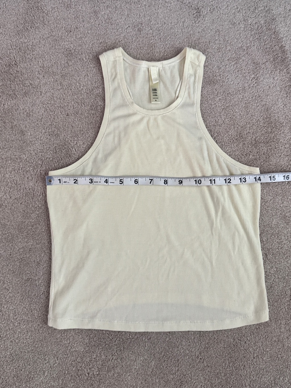 SKIMS Cream Ribbed Tank Top - Picture 4 of 6